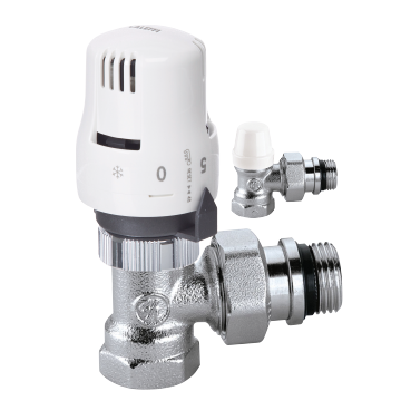 COMMERCIAL PRE-SETTABLE THERMOSTATIC RADIATOR VALVES TWIN PACK