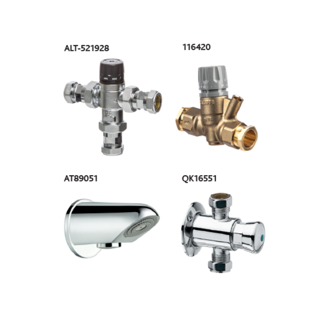 GROUP SHOWERS WITH EXPOSED CONTROLLER AND SHOWER HEAD